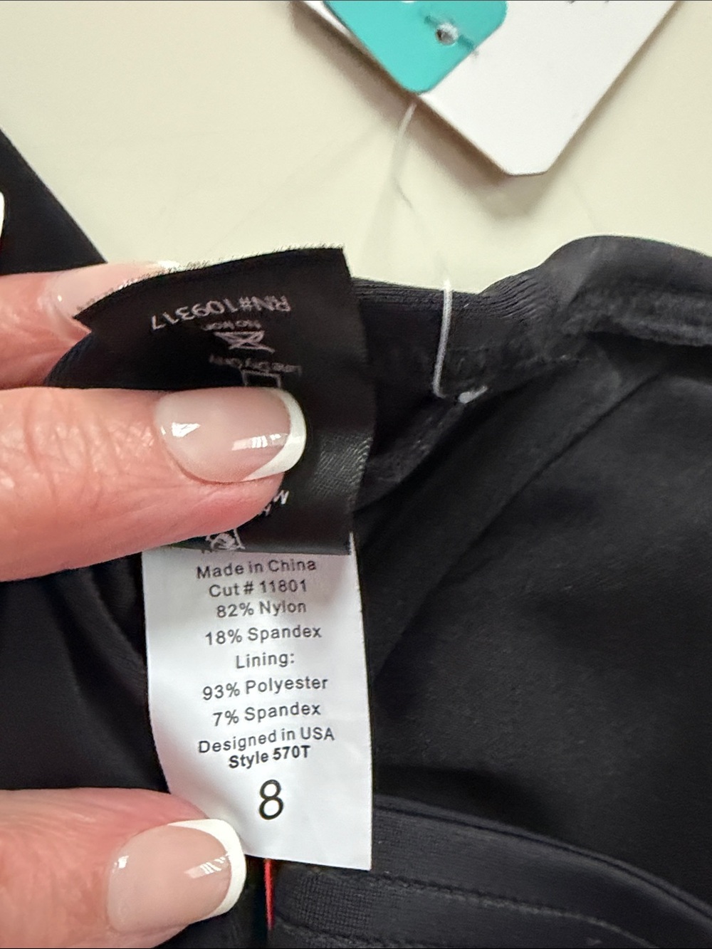 Women's Black Tankini Swim Top with Adjustable Straps - Picture 8 of 9